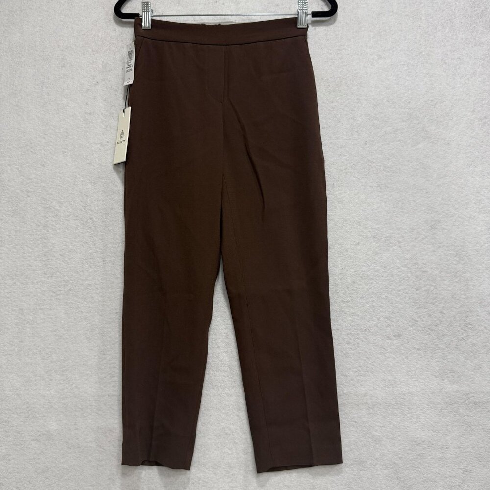 Babaton Conan Cropped Pants Womens 00 Brown Coffee Bean Slim Leg Mid Rise
